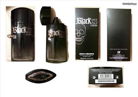 Frasco vazio de perfume Paco Rabanne Black XS L'Ex