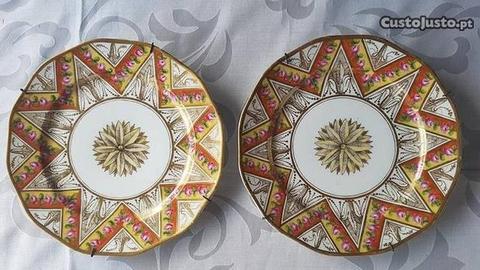 2 Pratos porcelana antiga Bavaria XIX