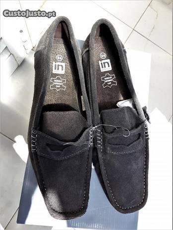 Mocasines novos a estrear Homem pele natural camu