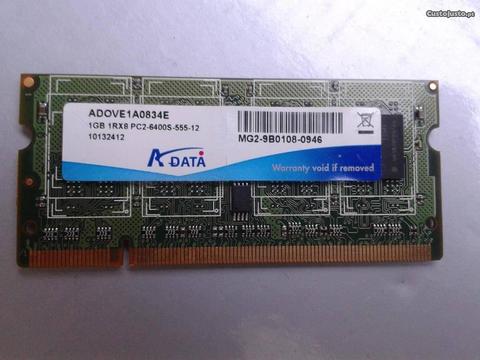 Memória RAM 1 Giga + 512 mgb + 512 mgb