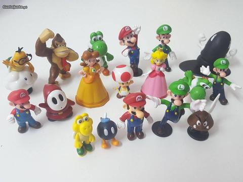 LU129 18 Miniaturas Super Mario Nintendo Wii Bonec