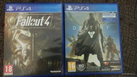 Jogos Fallout 4 e Destiny. PS4