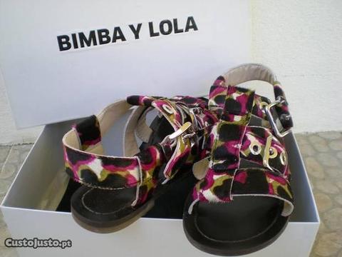 Sandálias Bimba Y Lola couro 37 novas moda tigre