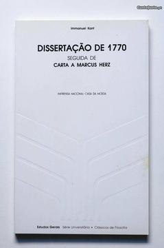 Dissertação de 1770 Immanuel Kant