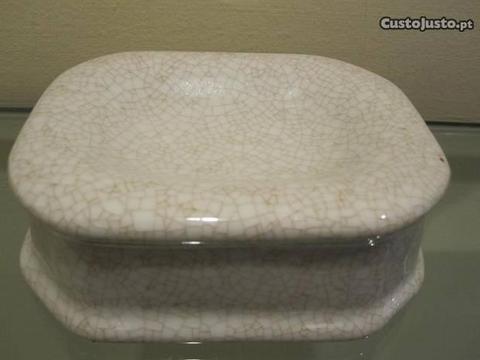 Saleiro Rectangular Porcelana China XIX Branco