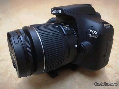 Canon 1300D + lente + vários acessórios (NOVO)