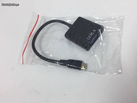 Z164 Conversor mini HDMI macho dourado para VGA F
