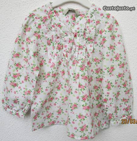 Camisa Zara em algodão para 9/12 meses 74-76cm