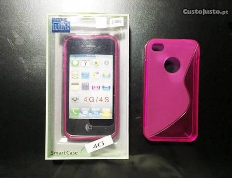Capa de silicone cor-de-rosa para iPhone 4/4S