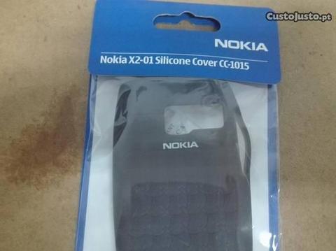 Capa em Silicone Gel Nokia X2-01 Preta - Nova
