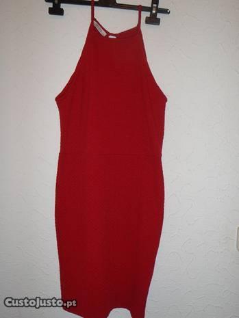 Vestido vermelho, da Bershka, tam. L