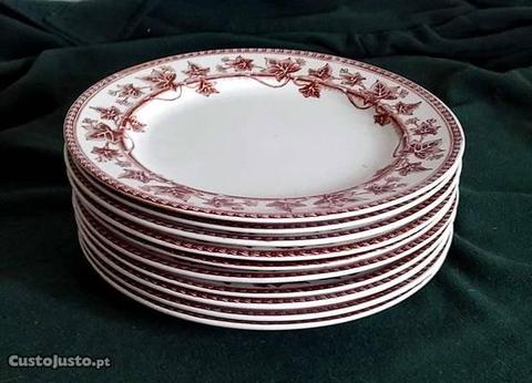 10 pratos em porcelana wedgwood & Cº ivy patern