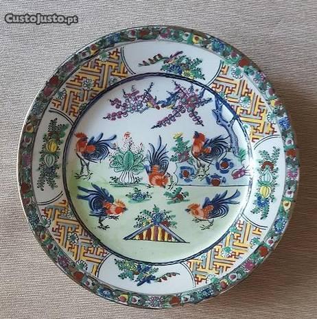 Prato Porcelana Chinesa - Cena Galos com 25 cm