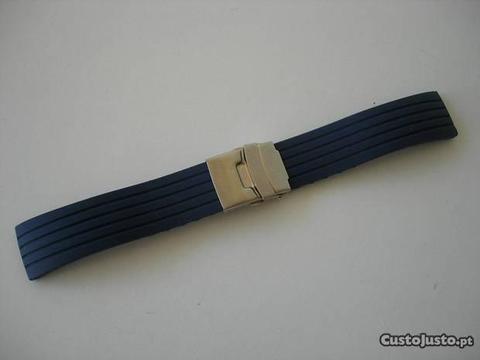 Bracelete Azul Escuro 18mm 20mm 22mm 24mm Bascula