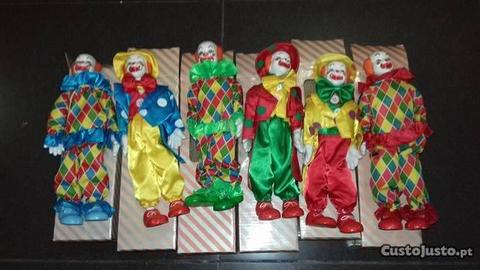 Coleção de seis palhaços em porcelana, peças da se