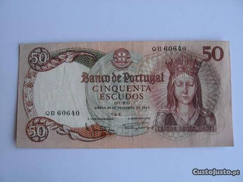 Nota de 50$00 do Banco de Portugal 1964
