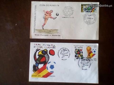 Sobrescritos de 1º dia Copa do Mundo 1974 e 1982