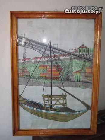 moldura com vidro quadro cidade do Porto Gaia