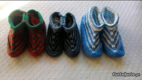 Sapatos de dormir artesanais em lã criança/adulto