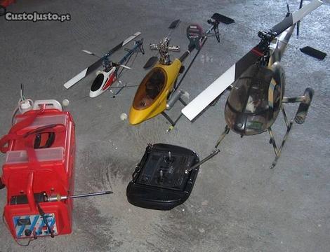 3 Helicópteros e radio 12 canais