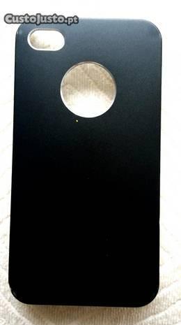 Capa IPhone 4 ou 4S preto com friso cor da prata