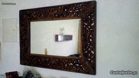 espelho em talha madeira