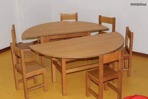 Mesas meia lua de criança (mobiliário escolar)
