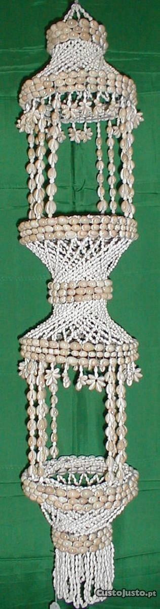 Candeeiro c/ 2 floreiras concha s/ instal.110x20cm