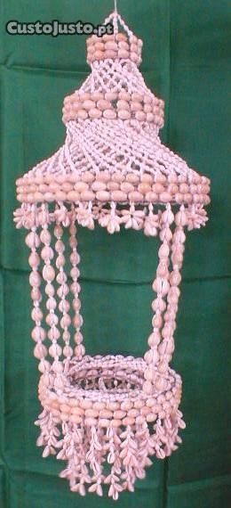 Candeeiro floreira de concha s/ instal. 65x28cm
