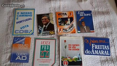 Autocolantes antigos anos 80 politica portuguesa