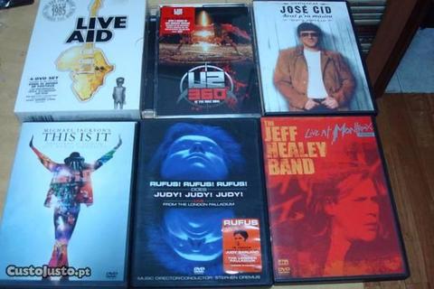 lote 10 dvds musicais alguns raros e 1 cd