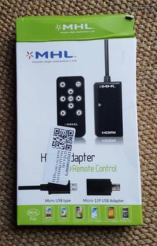 Cabo adaptador MHL HDMI e controlo remoto Samsung