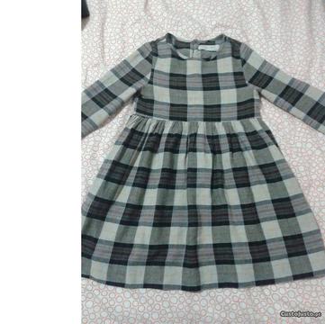 vestido xadrez zara 5/6 anos