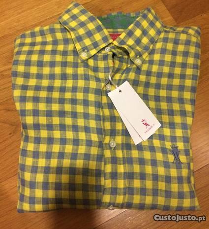 Camisa de homem em linho Vicomte NOVA! (tam XL)