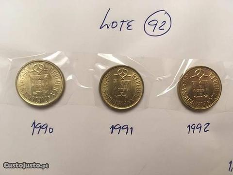 Lote 3 Moedas de 5$00 Escudo,1990,1991 e 1992