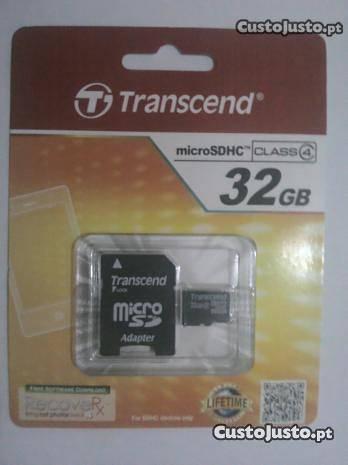 Cartao Memoria Micro-sd 32GB c4 micro sd Transcend