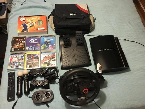 Playstation 3 - 80gb, acessórios e jogos