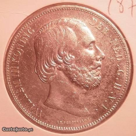 2 1/2 Gulden Guilherme III de 1870 Prata