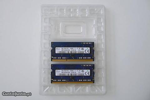 Memória Ram 4 Gb (2 x2 Gb) Pc3-12800 DDR3 1600 Mhz