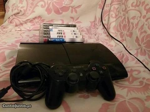 PlayStation 3 Super Slim + 6 jogos