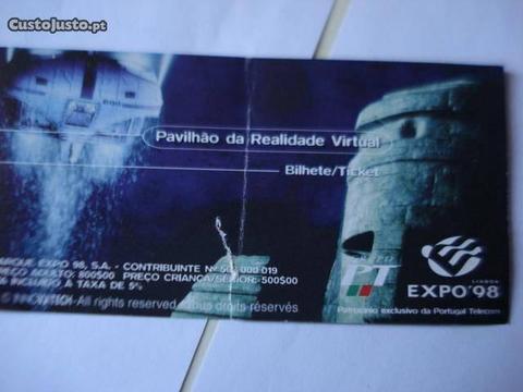 Bilhete Pavilhão da Realidade Virtual-Expo'98