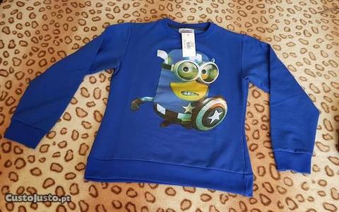 Camisola azul minions - homem / mulher - nova