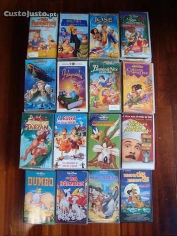 colecção de filmes 46 VHS de desenhos animados