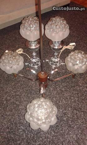 Trio candeeiros antigos com 5 globos