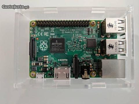 Raspberry Pi 2 Modelo B + caixa + cartão de 16GB