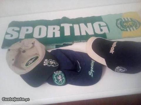 Conjunto de Cachecol e 3 Bonés Sporting
