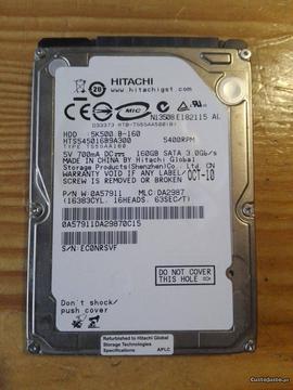 Disco Rigido SATA 2.5 Hitachi 160GB