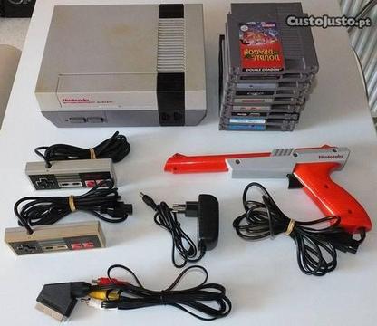 Consola Nintendo Nes Original com Pistola 2 comand