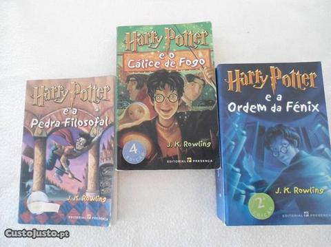 3 livros de Harry Potter - Editorial Presença