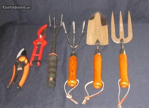Conjunto de 6 ferramentas de jardim em aço